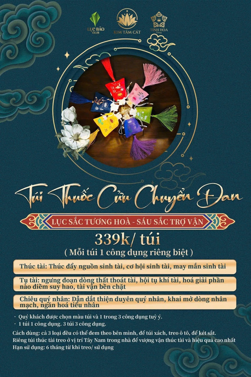 Túi Cửu Chuyển Đan Kim Tâm Cát