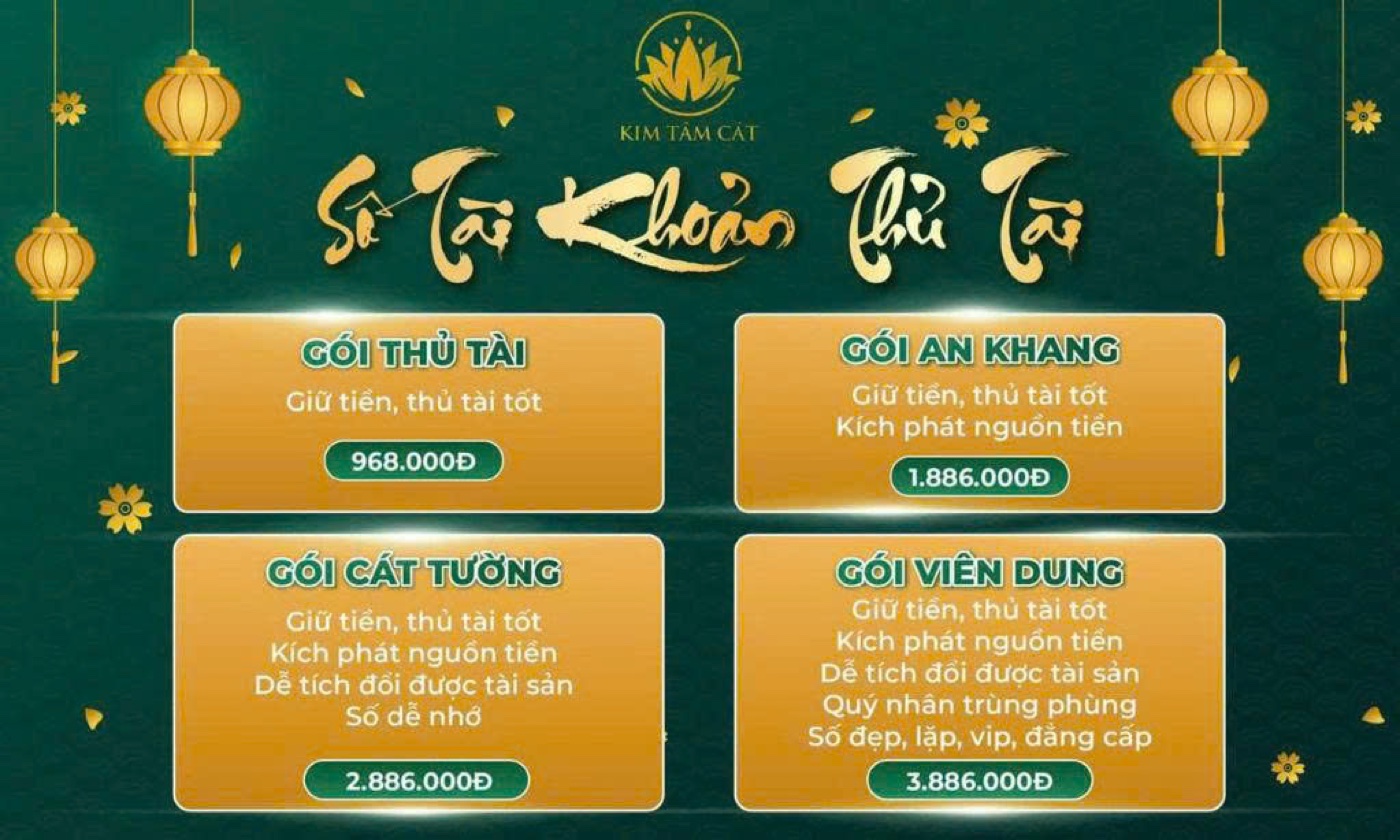 Bảng giá Số Tài Khoản Thủ Tài